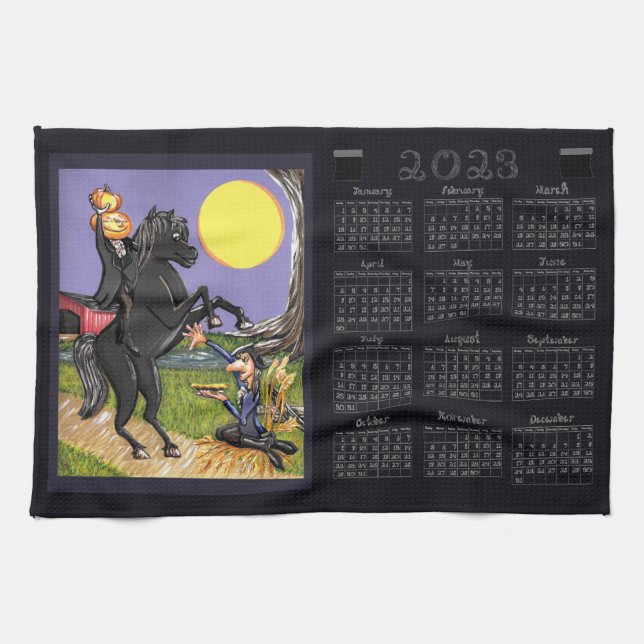 Linge De Cuisine Sleepy Hollow Headless Horseman 2023 Calendrier (Horizontal)