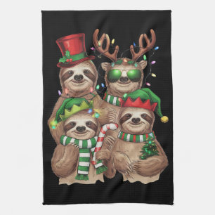 Linge De Cuisine Sloth Christmas Joyeux Slothmas Sloth Lover Cadeau