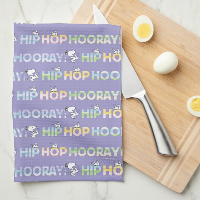 Linge De Cuisine Snoopy Hip hop Hooray Pâques (Quart Plié)