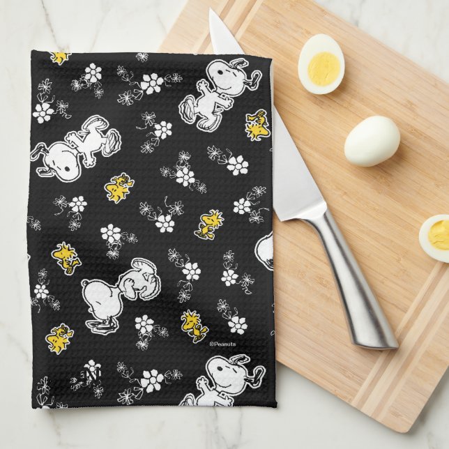 Linge De Cuisine Snoopy & Woodstock Fun & Flowers (Quart Plié)