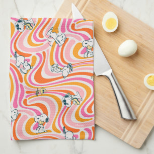 Linge De Cuisine Snoopy & Woodstock Super Vibes Motif orange