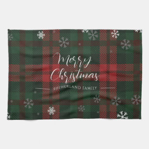 Linge De Cuisine Snowflakes Plaid Motif Noël personnalisé
