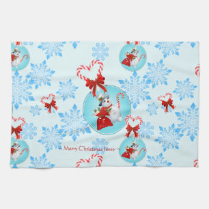 Linge De Cuisine Snowman de Noël et Snowflakes doux