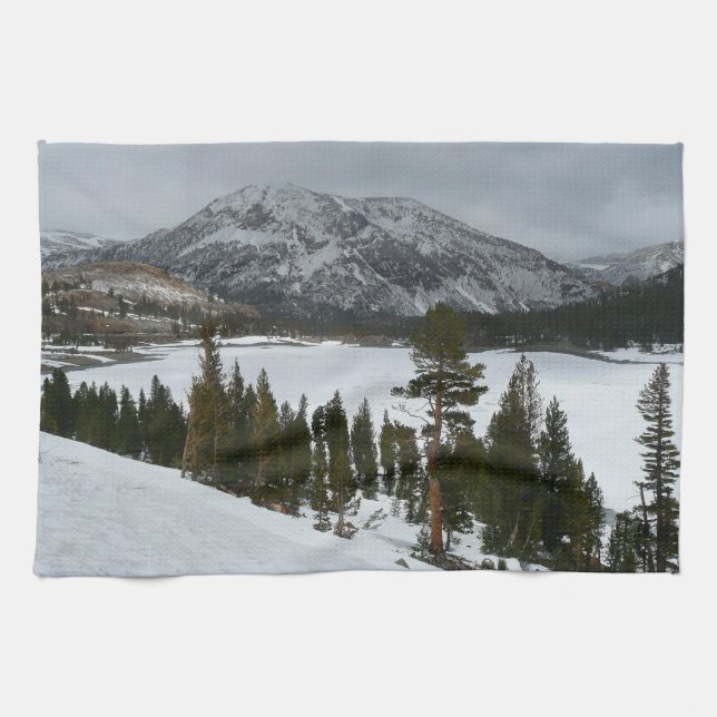 Linge De Cuisine Snowy Ellery Lake California Paysage hivernal (Horizontal)