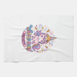 Linge De Cuisine Société de cornes de gaufres de licorne Prêt à imp
