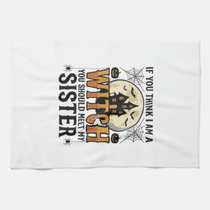 Linge De Cuisine Sœur Sorcière Drôle Halloween Graphique Vintage_1