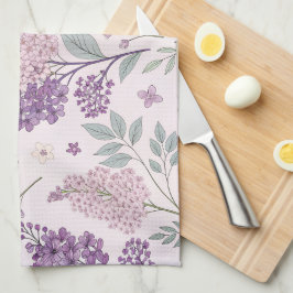 Linge De Cuisine Soft Pink and Purple Lilac Floral Pattern