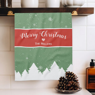 Linge De Cuisine Solive Merry Christma Last Nom Snowflake