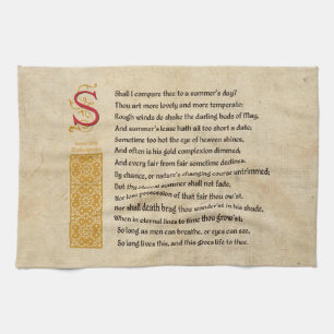 Linge De Cuisine Sonnet 18 de Shakespeare (XVIII) sur le parchemin