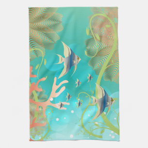 Linge De Cuisine Sous la conception d'eau de mer