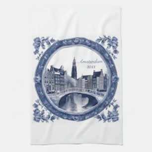 Linge De Cuisine Souvenir personnalisé de Delft bleu d'Amsterdam