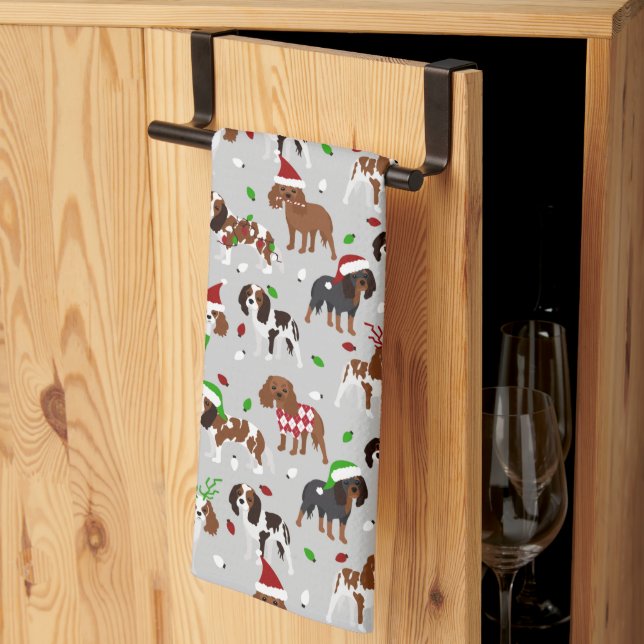 Linge De Cuisine Spaniel de Christmas (Pliage en tiers)