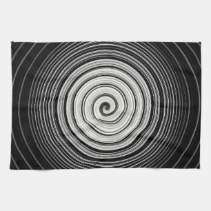 Linge De Cuisine spirale noire et blanche