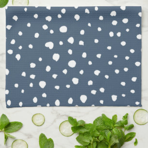 Linge De Cuisine Spots Dalmatiens Bleus Marine, Points Dalmatiens,