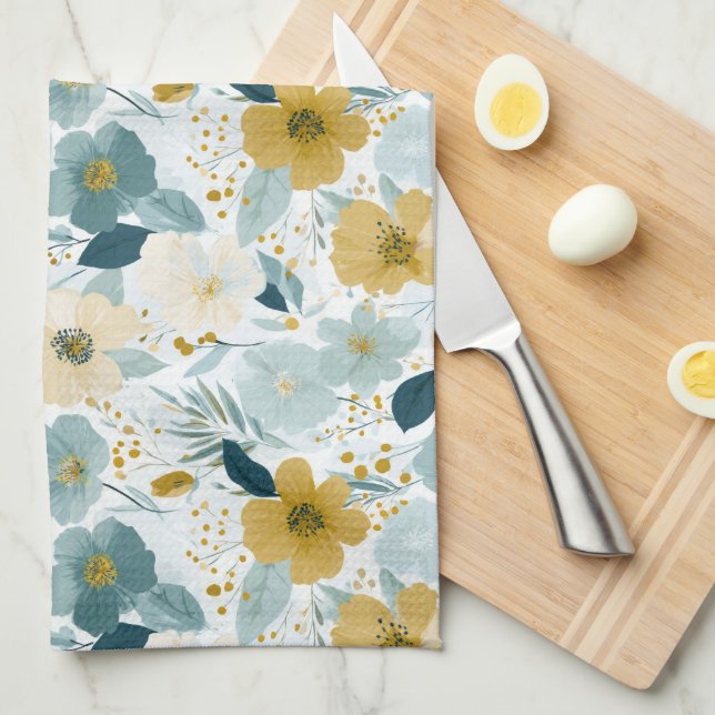 Linge De Cuisine Spring Botanical Floral  Kitchen Towels (Quart Plié)