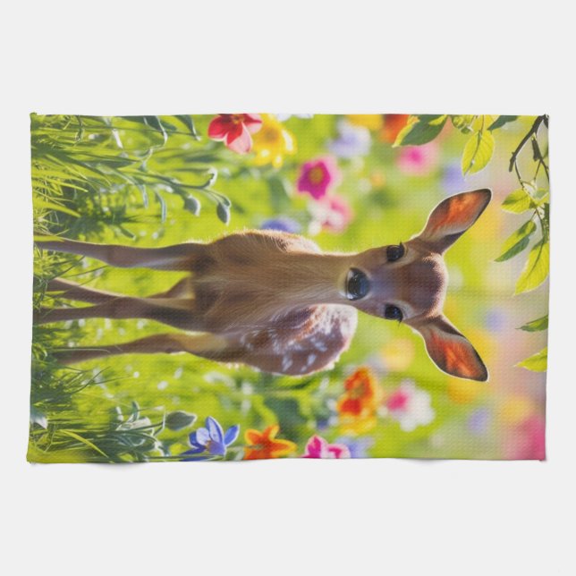 Linge De Cuisine Springtime Fawn (Horizontal)