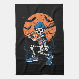 Linge De Cuisine Squelette de baseball Halloween Baseball Halloween