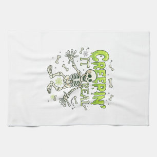 Linge De Cuisine Squelette de véritable araignée d'Halloween de cré
