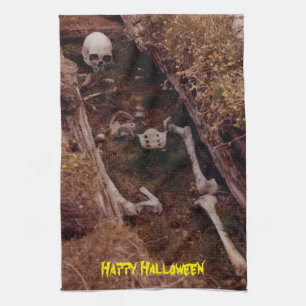 Linge De Cuisine Squelette d'os effrayants Photo d'Halloween conçue
