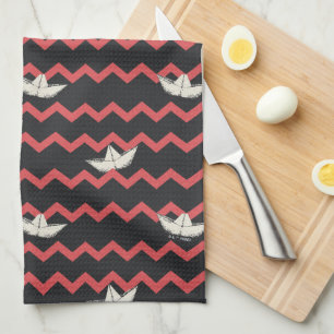Linge De Cuisine SS Georgie Boat Chevron Motif