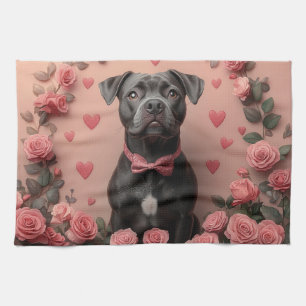 Linge De Cuisine Staffordshire américain avec Roses - Saint-Valenti