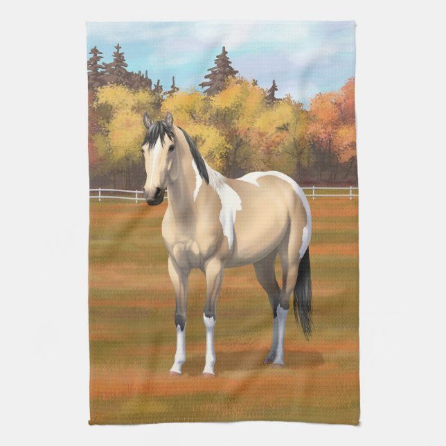 Linge De Cuisine Staillion Cheval Pinto Dun Paint Buckskin (Vertical)