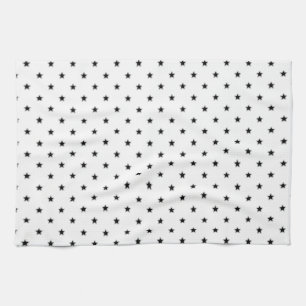 LINGE DE CUISINE STARSO7 BLACK WHITE STARS MOTIF GRAPHIQUE BACKGRO