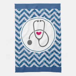 Linge De Cuisine Stethoscope en soins infirmiers gris simple avec c