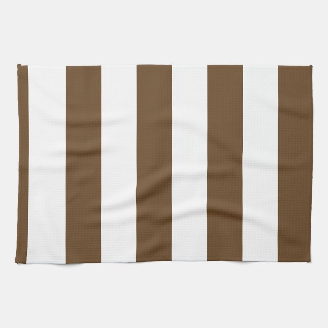 Linge De Cuisine Stripes - Brown blanc et foncé (Horizontal)