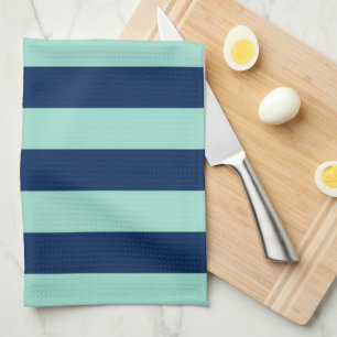 Linge De Cuisine Stripes marines vertes et marines