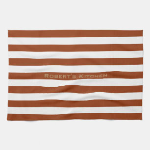 Linge De Cuisine STRIPES réglables Brown avec nom