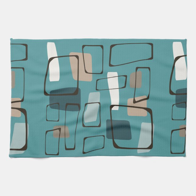 Linge De Cuisine Style Eames Turquoise (Horizontal)