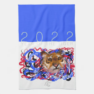 Linge De Cuisine Style graffiti original Tigre chinois Année Zodiac