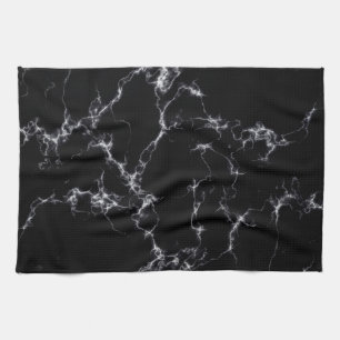 Linge De Cuisine Style marbre élégant4 - Noir et blanc