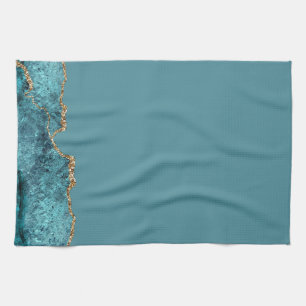 Linge De Cuisine Stylish Marine Bleu Or Agate Géode Chic