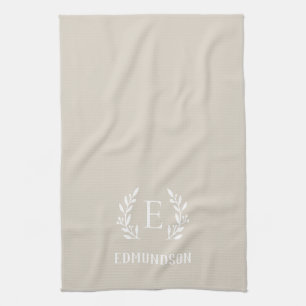 Linge De Cuisine Succursale agricole beige Monogramme   Couleurs mo