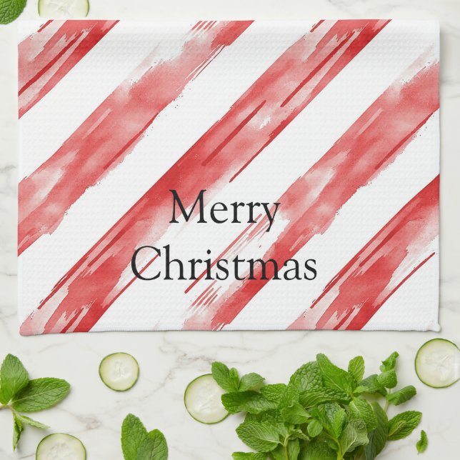 Linge De Cuisine Sucre de canne Red Stripes Noël (Plié)
