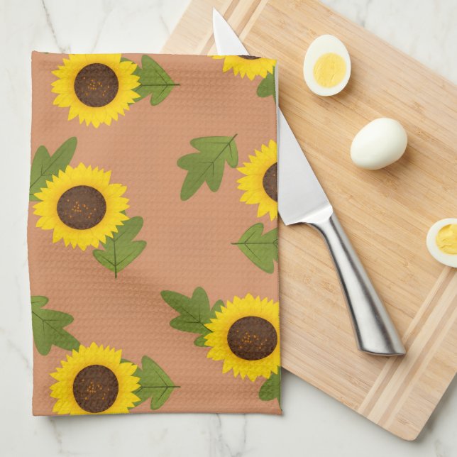 Linge De Cuisine Sunflower Pattern Design – Cute Floral Aesthetic (Quart Plié)