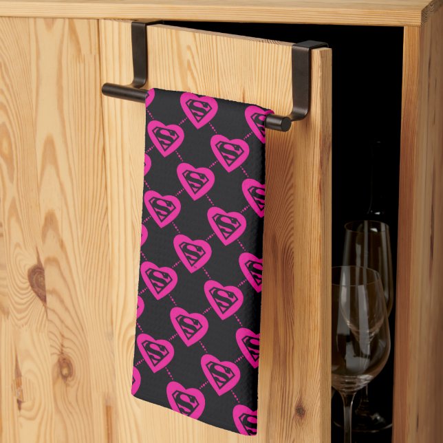 Linge De Cuisine Supergirl Hearts Motif diagonal (Pliage en tiers)