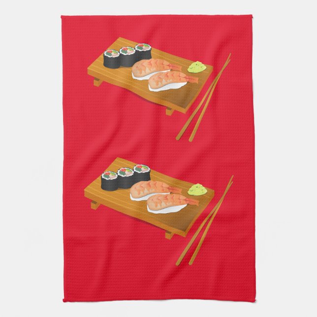 Linge De Cuisine Sushi cuisine japonaise mignonne (Vertical)