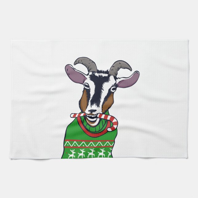 Linge De Cuisine Sweater de Goat Christmas (Horizontal)