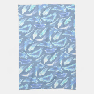 Linge De Cuisine sweet dreams - light blue watercolor feathers :