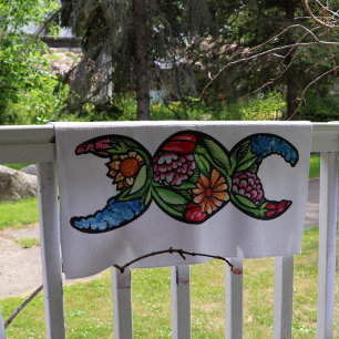 Linge De Cuisine Symbole de la lune triple Fleur du jardin