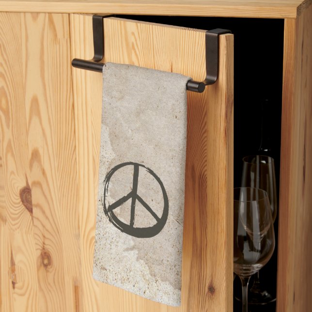 Linge De Cuisine Symbole de la paix Hippie Love 1960s Signer Boue S (Pliage en tiers)