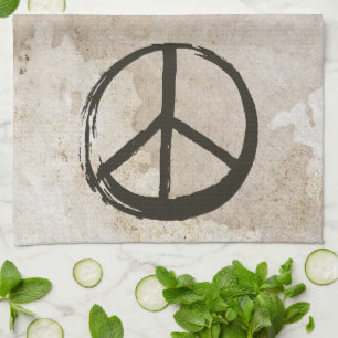 Linge De Cuisine Symbole de la paix Hippie Love 1960s Signer Boue S
