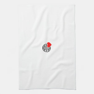 Linge De Cuisine Symbole du coeur rouge créé avec des lignes lisses