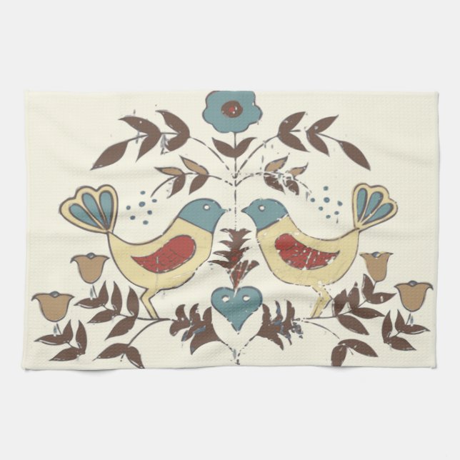Linge De Cuisine SYMBOLE Hex Amish néerlandais Pennsylvanie Bird Am (Horizontal)