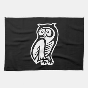 Linge De Cuisine Symbole hibou blanc