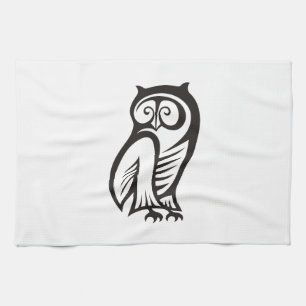 Linge De Cuisine Symbole hibou noir