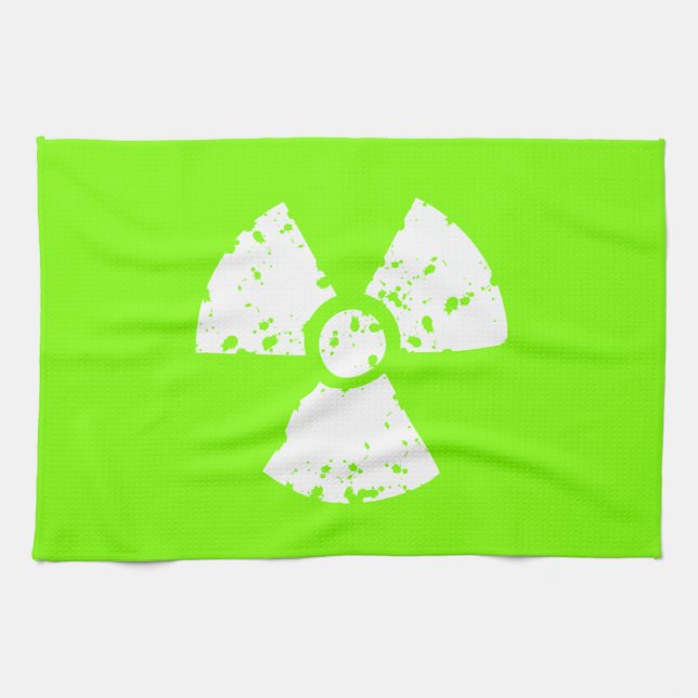Linge De Cuisine Symbole radioactif vert néon, Chartreuse (Horizontal)